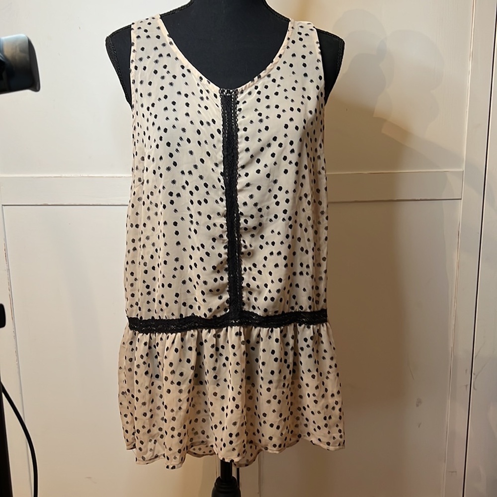 Stitch X Stitch from Anthropologie sheer drop waist top size large